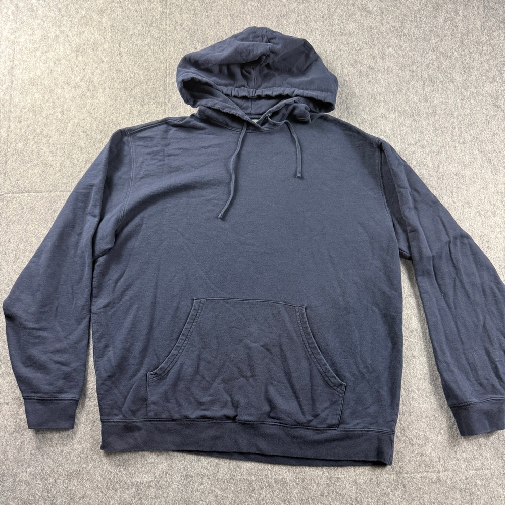 Daniel Cremieux Hoodie Mens XL Solid Cotton Navy Blue Pullover